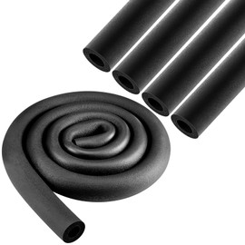 Pangda 4 Pcs 6 ft 1 Inch ID Foam Pipe Insulation Tubing, Black Pool Noodle, Black Foam Tube Cover for Ac Line Set, HVAC Insulation, Water Line Protection, Gym Handle Padding