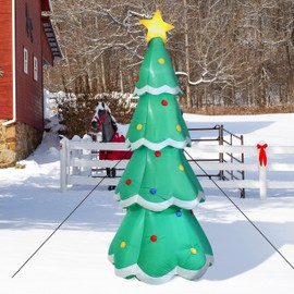 Sunnydaze 9.5' Self-Inflating Towering Christmas Tree Inflatable Pre-Lit Yard Decoration with Fan Blower and LED Lights