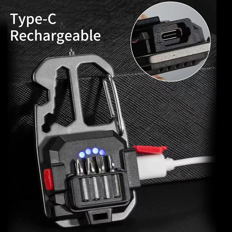 BY-J Cob Mini Flashlight Keychain Light, 500 Lumens Bright Rechargeable,