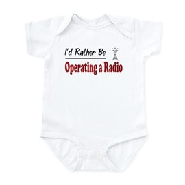 CafePress Rather Be Operating a Radio Infant Bodysuit Cute Infant Bodysuit Baby Romper Cloud White