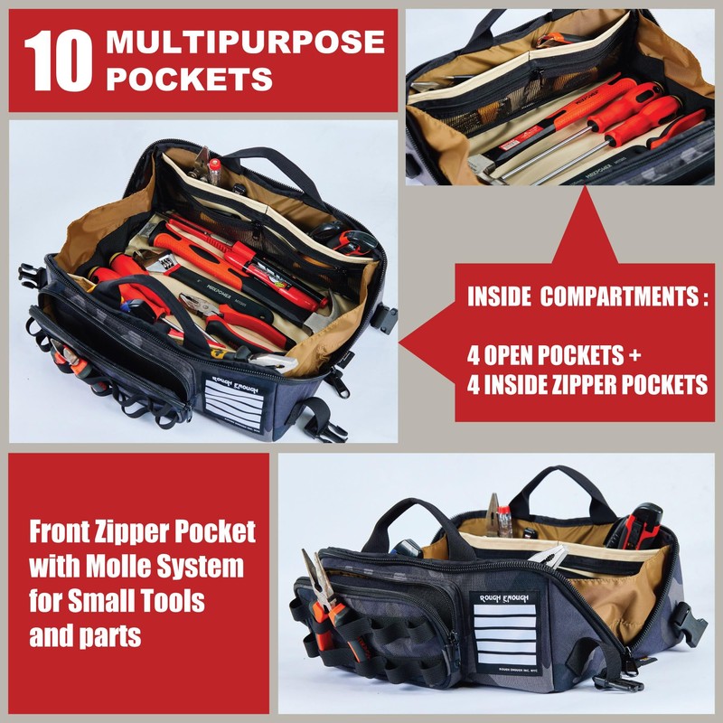 ROUGH ENOUGH Small Tool Bag Organizer Box Heavy Duty for