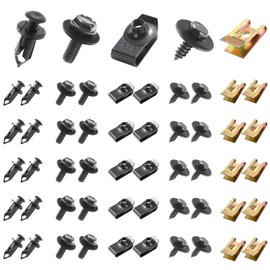 Uolor 100PCS Car Screws and Bolts, Undertray Screws,Auto Body Fender Screws,Car Clips Plastic Rivet Fasteners - Universal U-Nuts Kit Engine Under Cover Splash Shield Guard Body Bolts