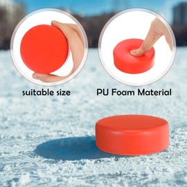 Shappy 12 Pcs Foam Ice Hockey Pucks 3 Inch Soft Floor Hockey Pucks for Practicing and Classic Training Indoor Outdoor Sports Game Supplies for Adults, Regulation Size(Orange)
