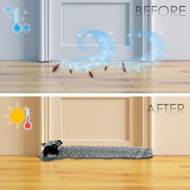 Novelty Door Draft Excluder Cushion Grey Pug Dog Design - Door Wind Stopper And Noise, Light, Dust Blocker - Dog Door Draught Excluder Draught Excluder For Doors Animal (Grey)