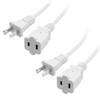 Yeatel Cable De Extensión De Alimentación De 2 Clavijas De