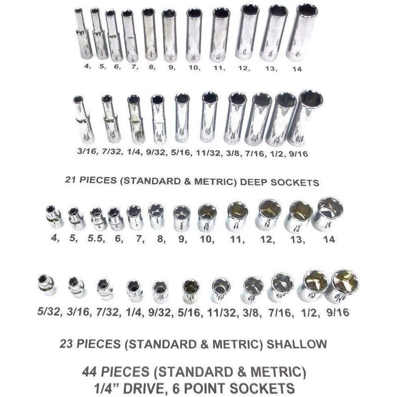 Craftsman 44 Piece 1/4" inch Drive 6 Point Socket Set