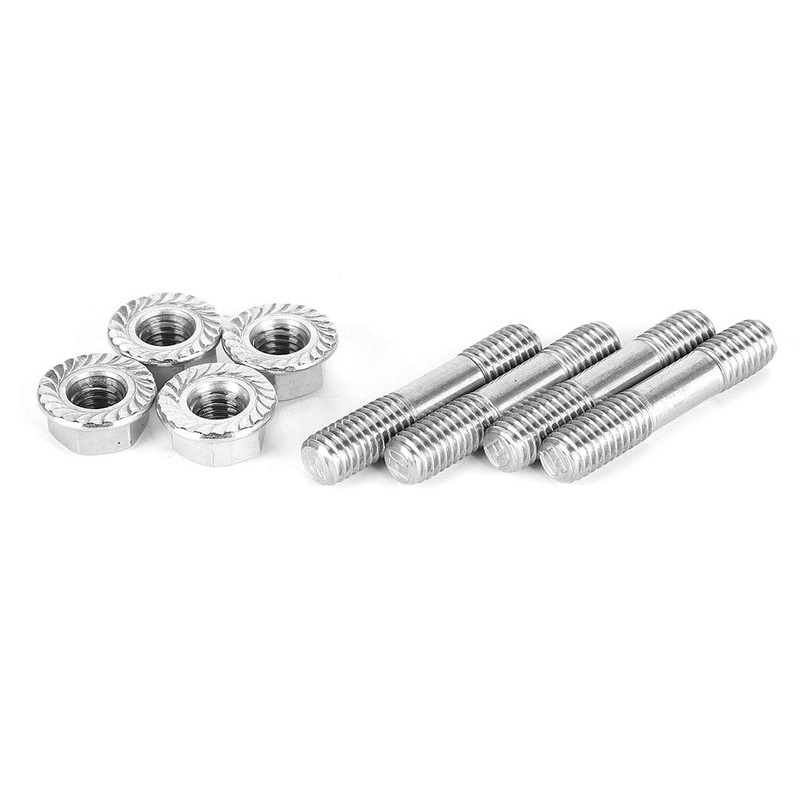 Exhaust Manifold Bolt 4pcs Car Exhaust System Bolt Nuts M8x1.25