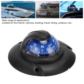 Boat Compass, Sea Dashboard Marine Compass Multi‑Functional Flush Mount High Accuracy Magnetic Compass Car Compass with 12V LED Light for Marine Yacht Boat Ship Caravan Car