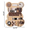 Wooden Sensory Bear Shaped Learning Toddler Busy Board for Playroom,