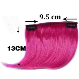 Clip-In Seitenscheitel Fringe mit Regenbogenfarben für Frauen (Burgundy)