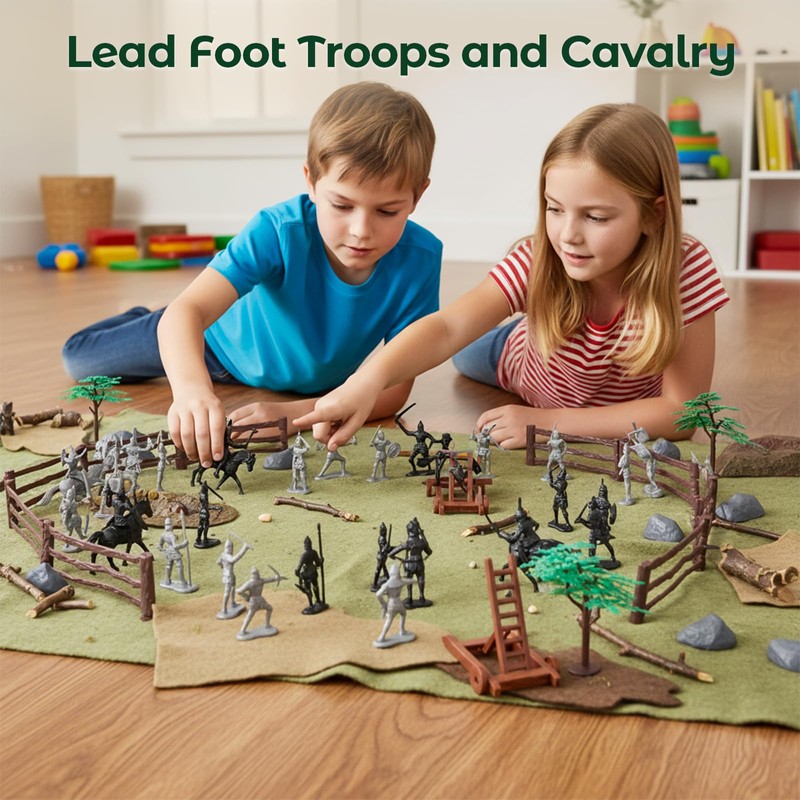 Amor Present Medieval Knights Toys, Knight Action Figurines for Kids