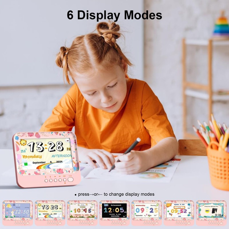 Children Alarm Clock with Large Numbers - Easy-Read Kids Learning