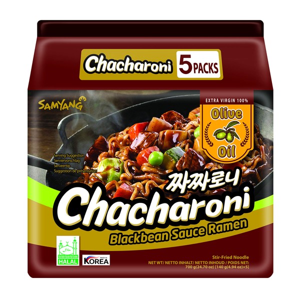 Samyang Korean Hit Instant Noodle - Chacharoni Chinese Soybean Paste Ramen 5 Packs