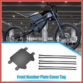 ACROPIX 1 Set Front Number Plate Cover Tag for Light Bee Surron Sur-Ron Surron S X Electric Dirt Bike Motorcycle Front Liecense Plate w/Mounting Straps Car Parts