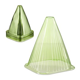 Relaxdays Plant Hat, Set of 32, Snail Protection, Frost Protection, H x W x D: 22 x 19 x 19 cm, PVC Plant Protection Covers, Green