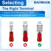 Baomain 1/4" Female Quick Disconnect Spade Terminals,Insulated Crimp Connectors 22-16