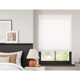 SelectBlinds Casual Cordless Light Filtering Cellular Shades – Soft Light & Privacy, Essential White, Inside Mount (36" W x 72" H)