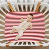 Jihqo Red White Stripes Crib Sheets for Boys Girls Soft