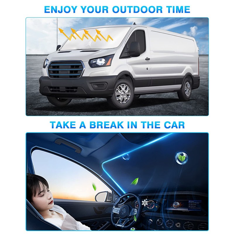 KUST Windshield Sun Shade for Ford E-Transit 2022 2023 2024