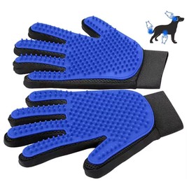 AALPET Pet Grooming Glove-Pet Hair Remover Glove- Perfect pet Cleaning Brush Glove- Perfect Washing Glove Brush of The Dog & pet for Short and Long Fur - 1 Pack (Right-Hand), Blue