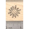 Smiley Face Snowflake Rubber Stamp, Winter Snow
