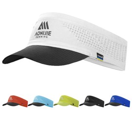 Joscoal Visor Cap Unisex Ultralight Running Visor Sports Sun Visor Elastic Women Men Sun Hat Baseball Hat Sun Visor Cap for Golf Tennis Running Cross Country, black-white