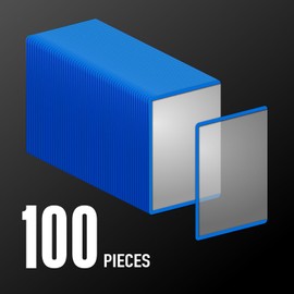 Allone ALG-TSSL100BL Side Loader Card Case, Card Storage Size 3.7 x 2.7 inches (95 x 68 mm), Blue, Pack of 100, One Size Larger Than Regular Cards, Protects Against Scratches and Dirt