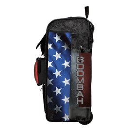 Boombah Rolling Catchers Superpack 2.0 Baseball/Softball Gear Bag - 23-1/2" x 13-1/2" x 9-1/2" - USA Black Ops Black/Royal Blue/Red - Telescopic Handle - Holds 4 Bats - Wheeled Version