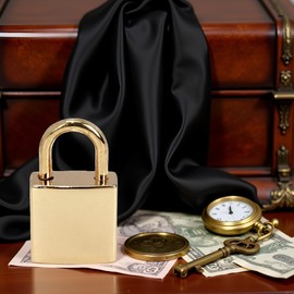 Gold Mini Square Padlocks Metal Black Locks Vintage Padlocks Decorative Locks Jewelry Box with Keys Keyed Hardware