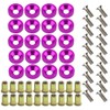 20 Pcs Aluminum Bumper Fender Washer Bumper Washer Stainless Steel Bolt Carbon Steel Rivet Nuts Engine Dress Up Kit (Purple)
