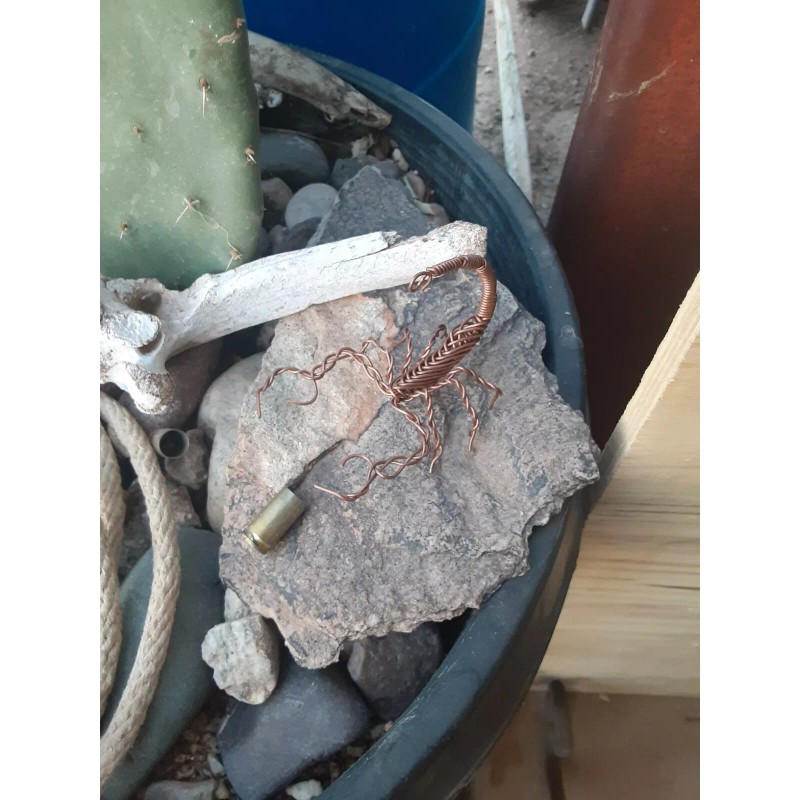 Wire Wrapped Copper Scorpion Cactus Garden Home Decorations 3D Sculpture