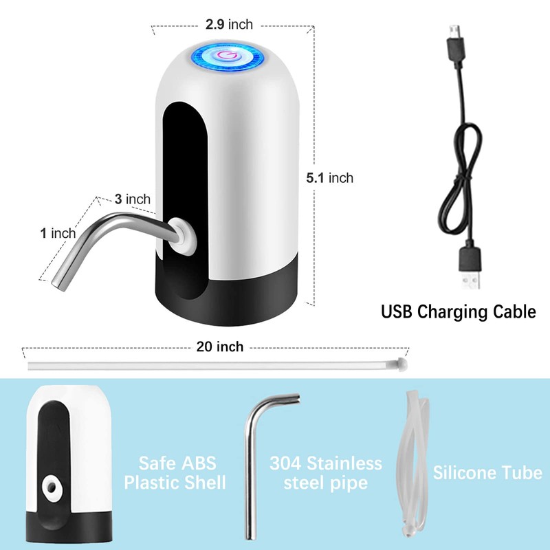 Water Bottle Dispenser, Water Pump for 5 Gallon Bottles, USB
