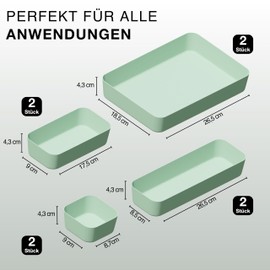 VMbathrooms Drawer Organiser Set for Every Need, Practical Desk Sorting Boxes, Drawer Separator, Your Ideal Organiser for Everyday Use for Office and Household (Anthracite)