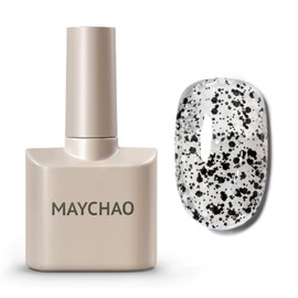 MAYCHAO 15ML Eggshell Glitter Gel Nail Polish 1Pc Easter Black Glitter Gel Polish Soak off Gel Polish Nail Art Manicure Salon DIY at Home, 0.5 OZ