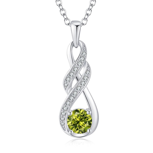 LOCIBLO August Birthstone Necklaces for Women 925 Sterling Silver Infinity