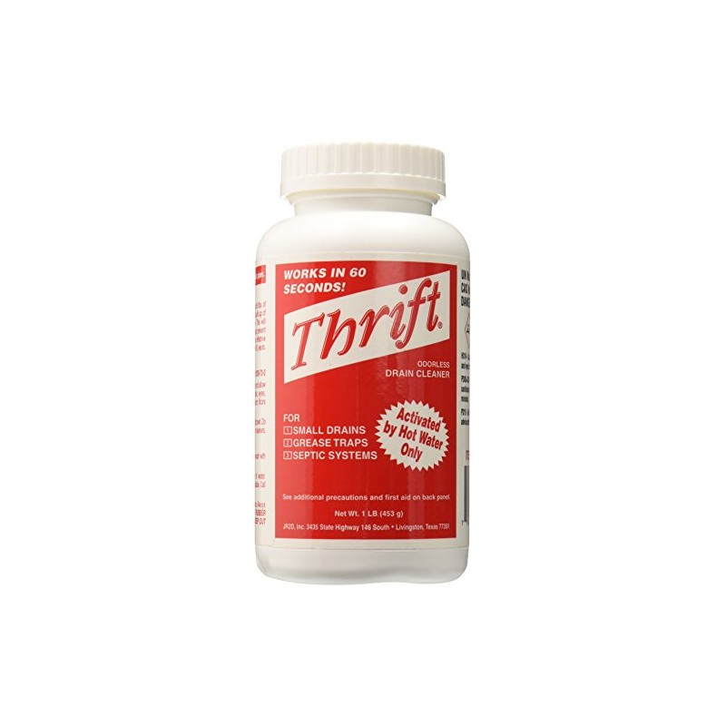 Thrift T-100 Alkaline Based 1-Pound Granular Drain Cleaner,Red