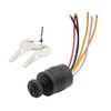 87-88107A5 Boat Ignition Switch with Key Boat Push to Choke 6 Wire Base Ignition Key Switch for Mercury with 2 Keys 6 Wire Connectors | for Mercury Push Choke Ignition