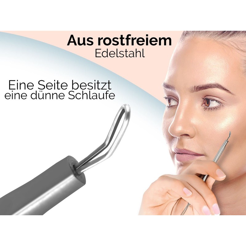 Blackhead Remover with 2 Loops Stainless Steel 13 cm