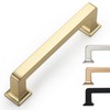 9BUILD Kitchen Cabinet Hardware - 3.75 Inch Brass Cabinet Pulls,