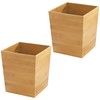 iDesign Small Bamboo Bathroom Trash Set of 2-Natural Waste Can