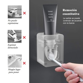 Automatic Toothpaste Dispenser, Pack of 2 Toothpaste Dispenser, Wall Mounting, High-Quality ABS Plastic, Holder Adaptive Thread, No Drilling, for Children, Adults, Bathroom, Most Toothpastes