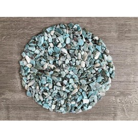 Larimar Chips – Natural Mini Larimar Stones, Crushed Undrilled Larimar, Semi-Tumbled Genuine Larimar (1/4 lb)