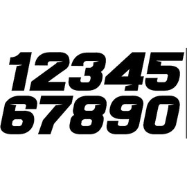Minglewood Trading Racing Numbers Sheet of 20 Numbers Vinyl Decal - Motocross MX Dirt Bike - Die Cut Stickers