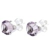 pewterhooter Sterling Silver Sparkling Light Amethyst Crystal Stud Earrings for