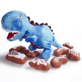 Nocciola Plush Dinosaur Dog Toys: Funny Squeaky Stuffed Dino Chew Toy for Small Medium Breed, Cognitive Enrichment Puzzle Mental Stimulation Training Pet Supplies to Keep Busy, 9 Packs