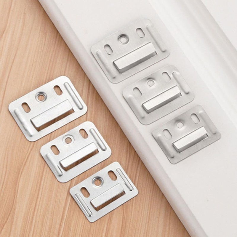 HEMOTON 100pcs Wall Buckle Interlocking Hanging Bracket Couch Clips Wall