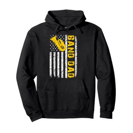 Band Dad Baritone Euphonium Distressed USA Flag Fathers Day Pullover Hoodie