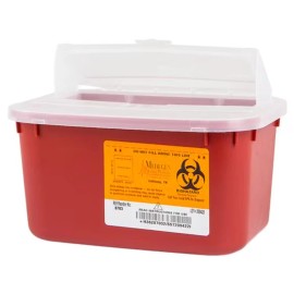 Medegen Stackable Biohazard Sharps Container, 1 Gallon Capacity Each- Case of 24