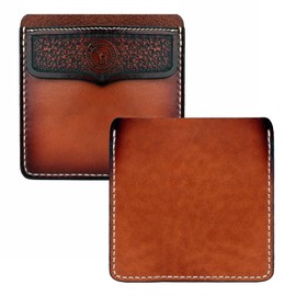 TOURBON Chest Pocket Pencil Case Pen Holder Genuine Leather Trinket Tool Pocket Protector