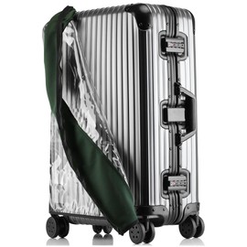 Linpr Transparent PVC Suitcase Cover, No Disassembly Required Clear Luggage Cover, Waterproof Travel Wrap Luggage Protectors (Green, 24)